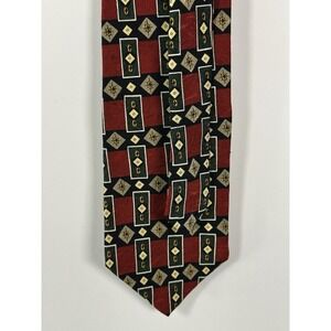 SAVILE ROW Men's 100% Silk Mexico Necktie Red Green Gold Multicolor